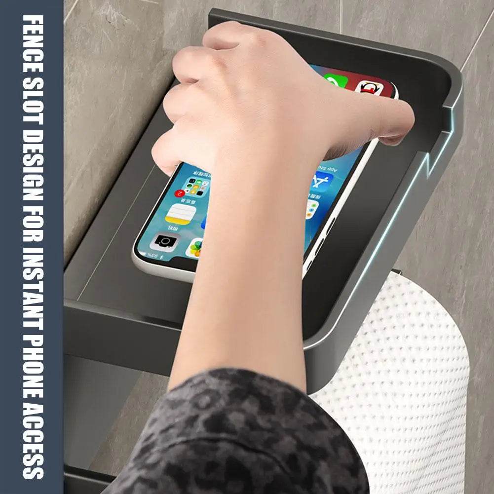 Wall Mounted Toilet Paper Holder Rustproof Thickened Plastic Storage Rack For Bathroom Kitchen Toilet Paper Roll Holder - P12 Hub Europe