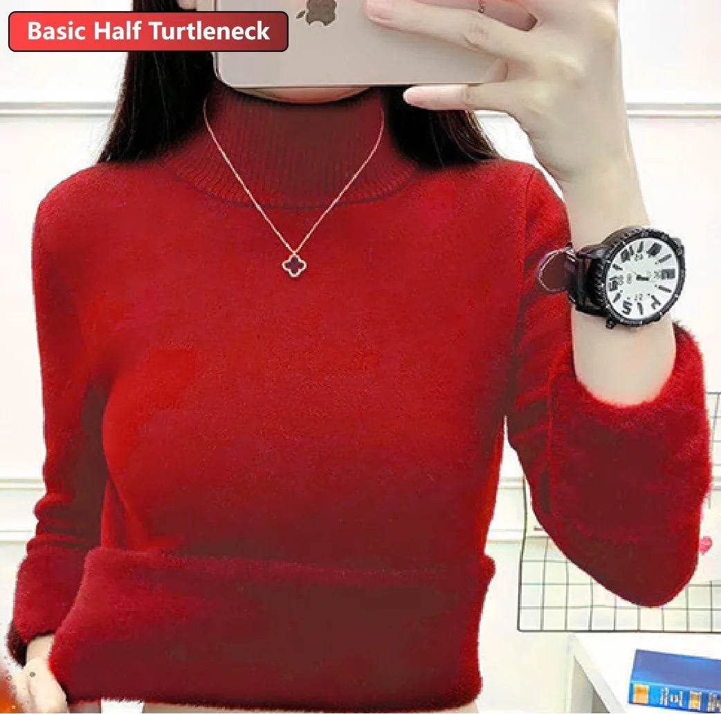 Elegant Velvet Lined Turtleneck Sweater - P12 Hub Europe