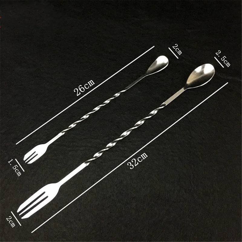 HOT Sale Stainless Steel Threaded Bar Spoon Swizzle Stick Coffee Cocktail Mojito Wine Spoons Barware Bartender Tools Accessories - P12 Hub Europe
