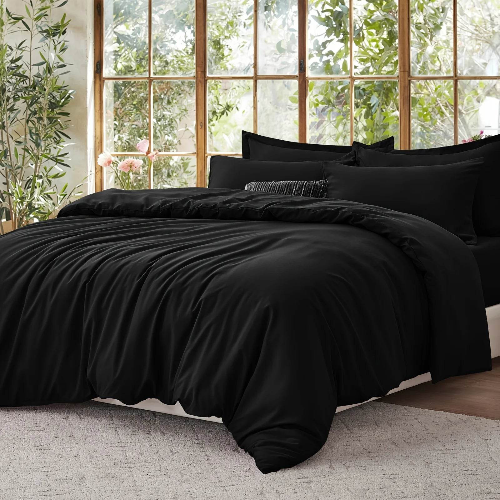 Summer Cooling Soft Cotton Duvet Cover Set for Bedroom And Guest Room - Includes 1 Duvet Cover And 1/2 Pillowcases - P12 Hub Europe