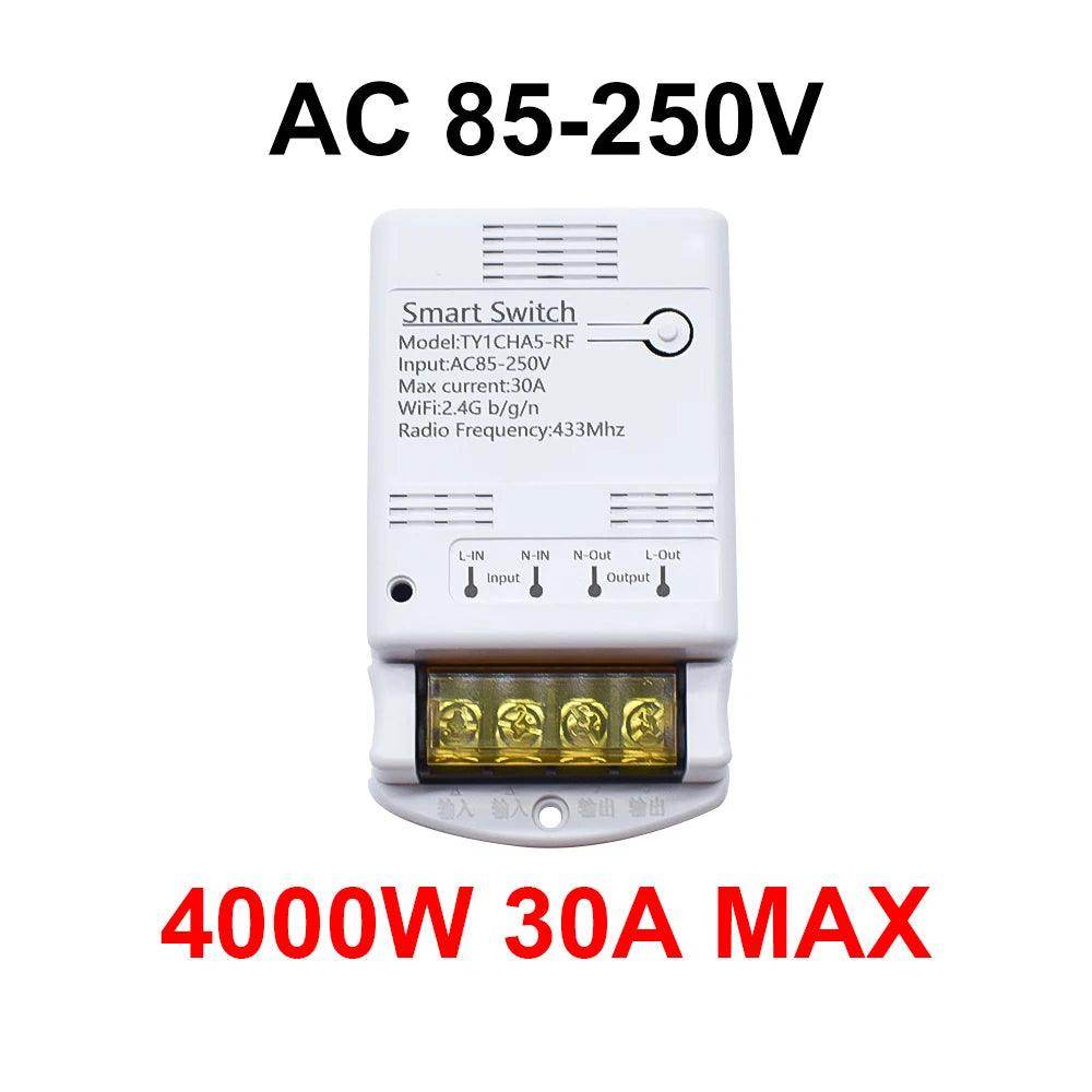 Relay Switch 30A WiFi Smart Tuya Work with Alexa and Google - P12 Hub Europe
