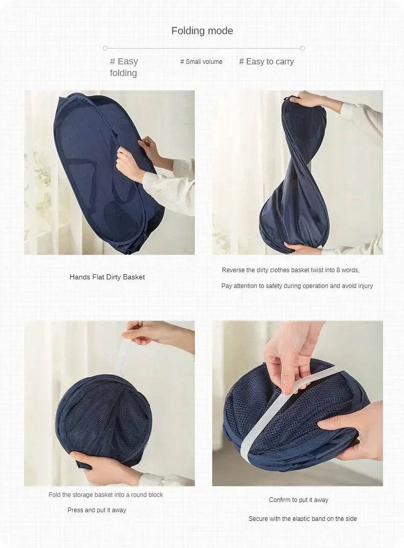 Durable Collapsible Mesh Laundry Hamper - P12 Hub Europe
