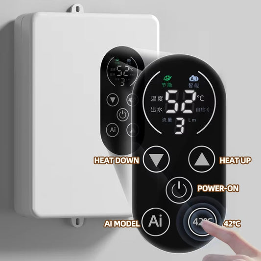Instant Water Heater Smart Wall Mounted Electric Shower Tankless Fast Heat Water Heater Thermostat Bathroom Kitchen 110V/220V