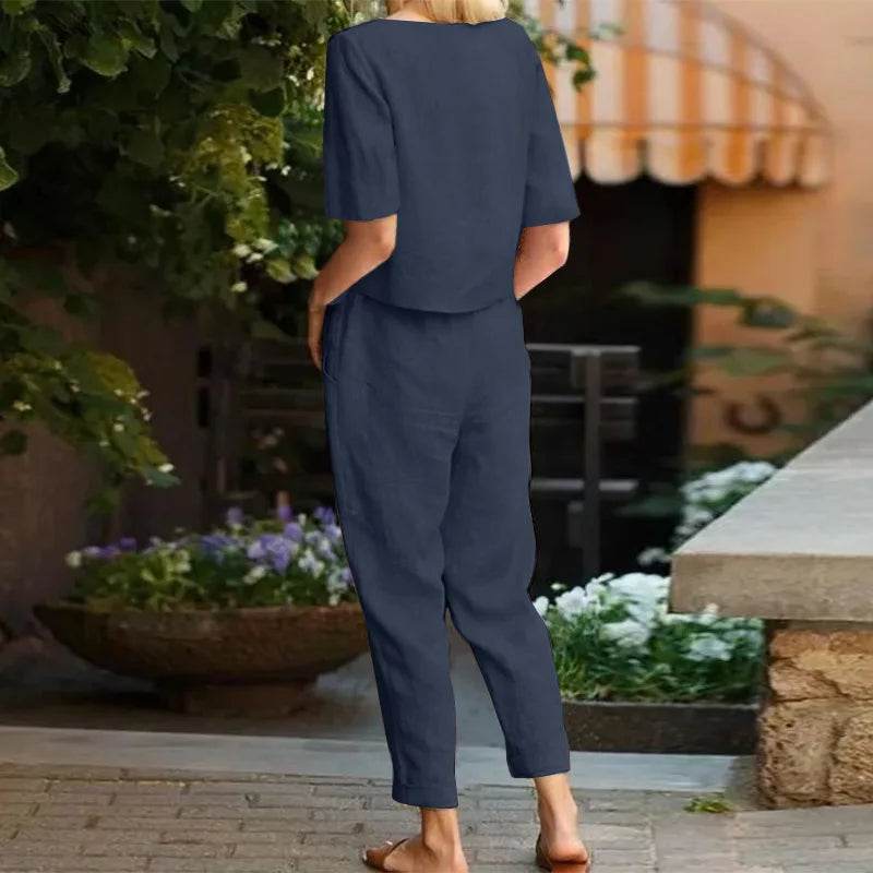 Women's Retro Cotton Linen Suit - P12 Hub Europe