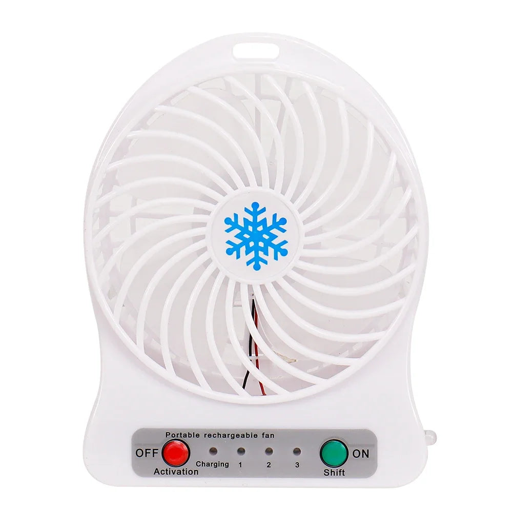 Mini small fan outdoor portable USB charging LED light fan summer outdoor camping cooling handheld fan outdoor supplies