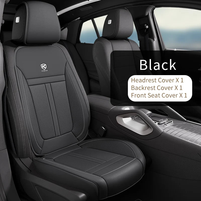 Karcle Leather Car Seat Cover Front and Rear Seat Covers Full Set with Surround Bottom Waterproof Seat Cushion Car Accessories