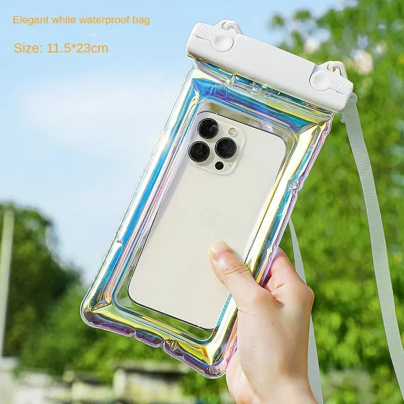 1/5PCS Mobile Phone Waterproof Bag With Touch Screen, Swimming Specific Water Park, Drifting Laser Phone Storage Bag, Phone Case