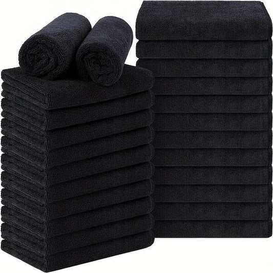 10pcs Retro Space Theme Square Microfiber Towel - Super Absorbent, Soft Exfoliating Makeup Remover, Household Black Towel Cloth - P12 Hub Europe