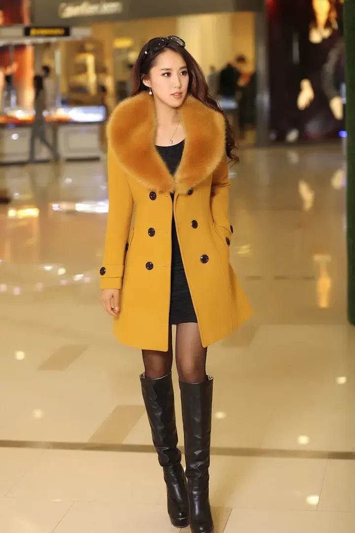 Warm Korean Fur Collar Coat - P12 Hub Europe