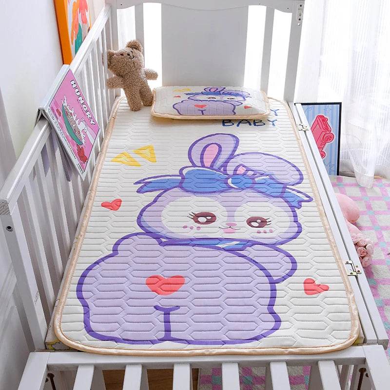 Baby Bed Mat Kit, Viscose Latex Fiber,Kids Sleeping Sheet,Cartoon Bed Cover,Boys Girls,Cooling Summer Home Bedding 60*120cm 2pcs - P12 Hub Europe