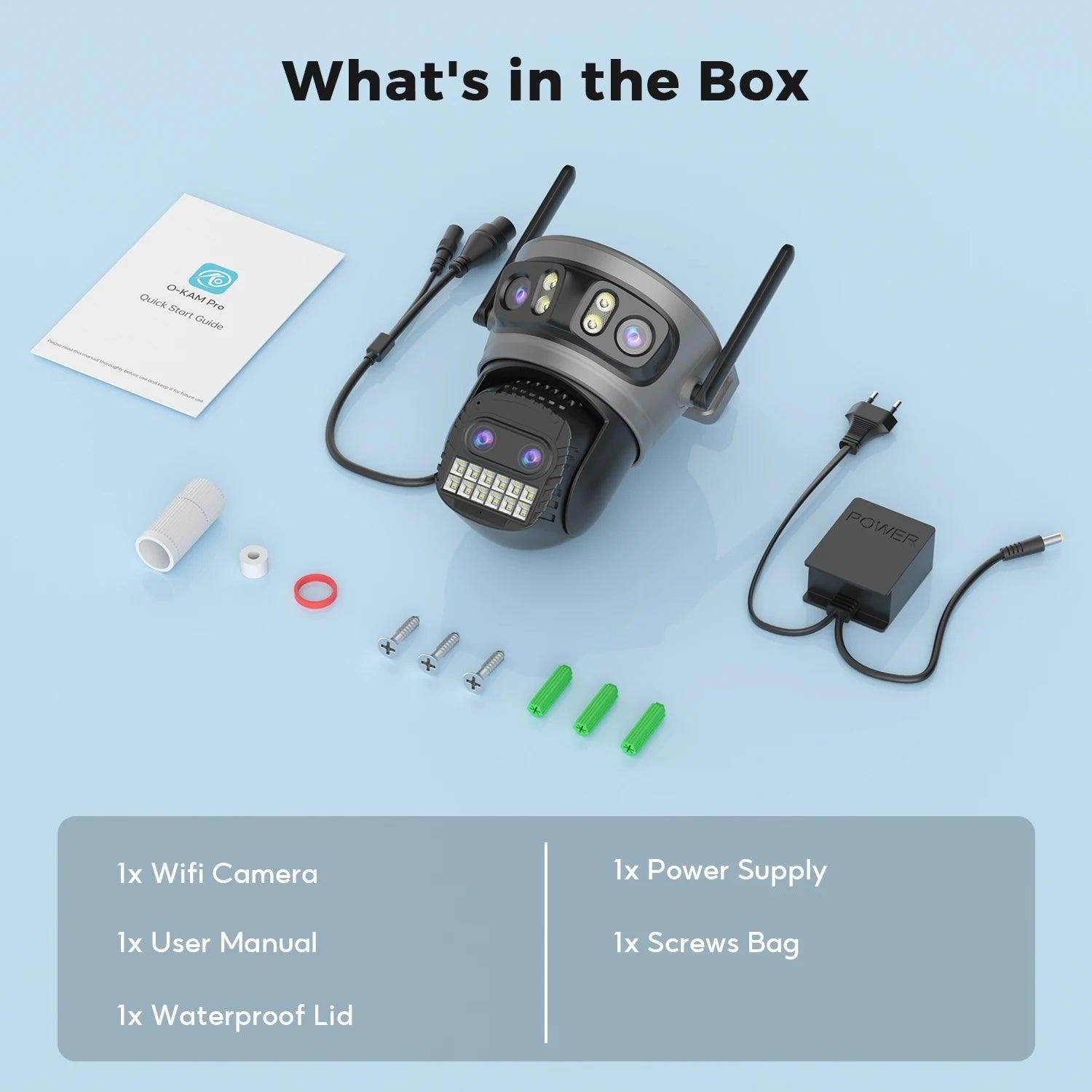 Outdoor Camera 20MP/15MP 4-Lens 10X Zoom, AI Track, Color Night - P12 Hub Europe