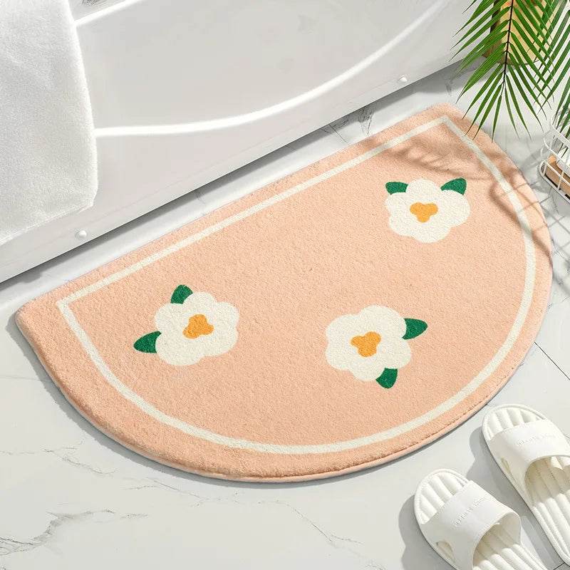 Soft Floor Mats Small Fresh Text Flowers Rugs Home Entrance Carpet Bedroom Toilet Bathroom Door Absorbent Non-Slip Foot Pad - P12 Hub Europe