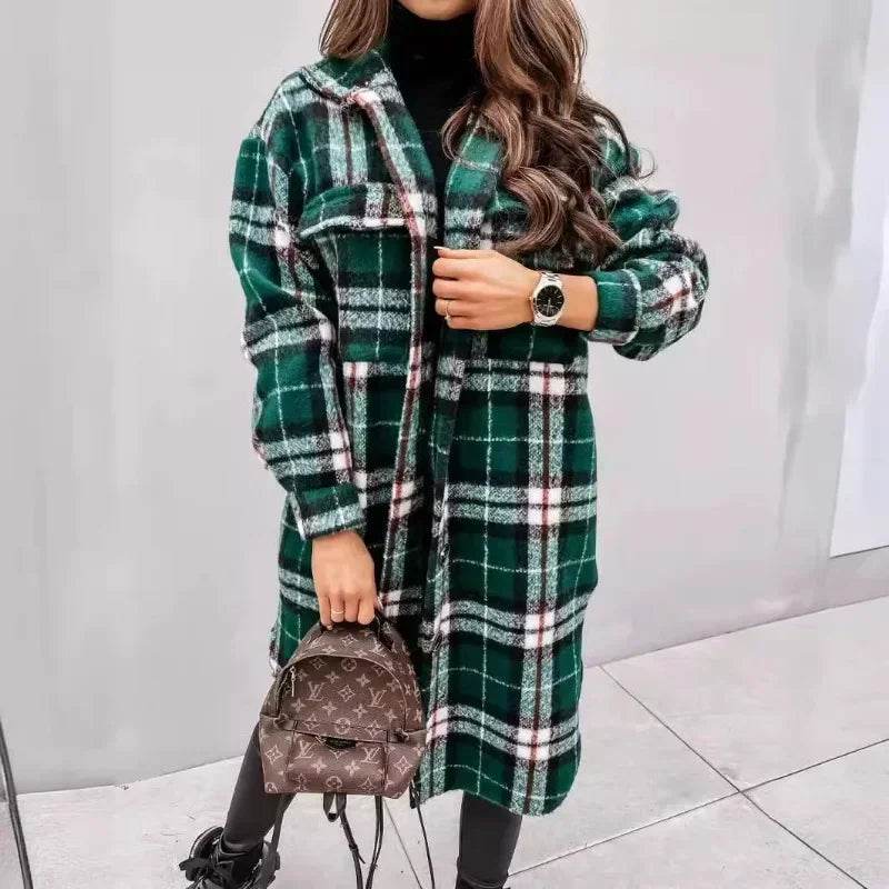 Plaid Wool Blend Shirt Coat - P12 Hub Europe