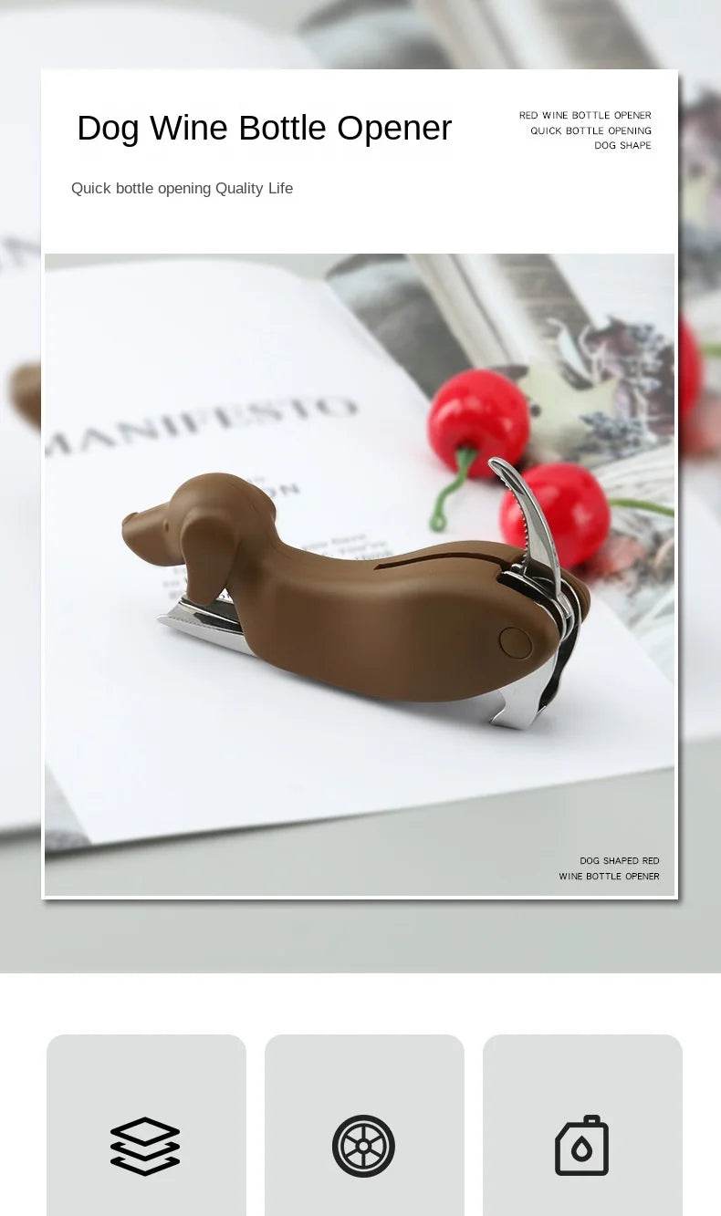 Wholesale Dog Wine Bottle Opener Corkscrew with Foil Cutter Beer Opener and Customized Gift Corkscrew for Clients Free Shipping - P12 Hub Europe