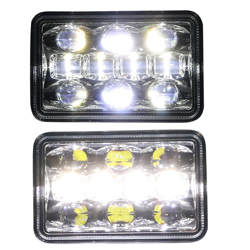 12V 24V 4x6 inch LED Headlights H4 Led Work Light Square Light Replacement for GMC Chevrolet Car Jeep Motorcycle Truck Headlamp