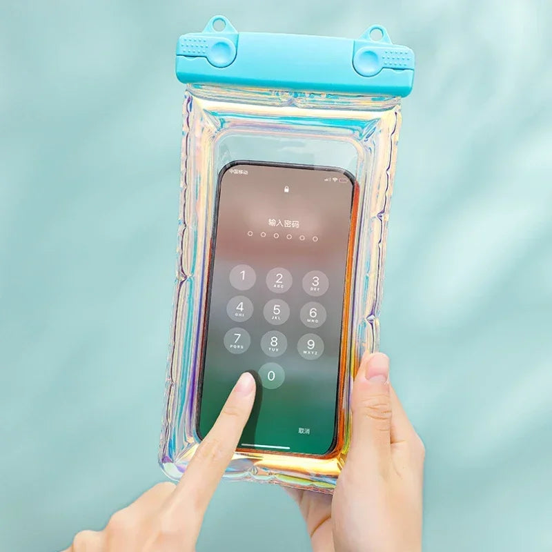 1/5PCS Mobile Phone Waterproof Bag With Touch Screen, Swimming Specific Water Park, Drifting Laser Phone Storage Bag, Phone Case