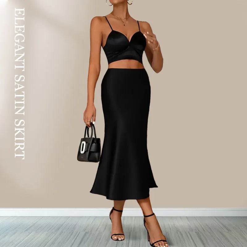 Women's Satin Long Skirt - P12 Hub Europe