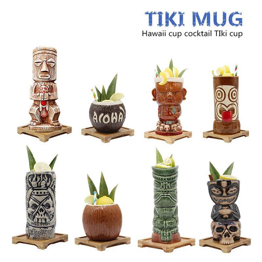 Hawaii Tiki Mugs Cocktail Cup Beer Beverage Mug Wine Mug Ceramic Tiki Mugs Great For Cocktail Drink - P12 Hub Europe