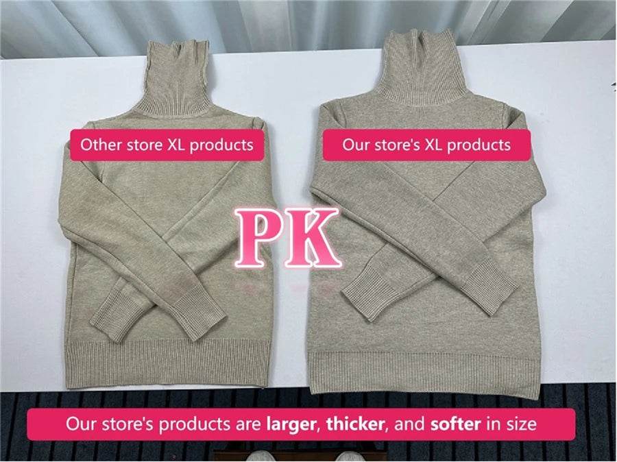 Elegant Velvet Lined Turtleneck Sweater - P12 Hub Europe