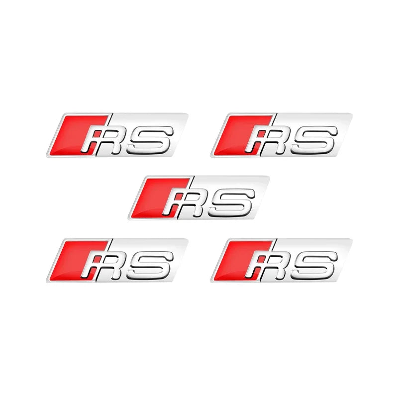2/5/10pcs 3D Aluminium Alloy Steering Wheel Badge Emblem 3D Steering Wheel Sticker Car Sticker For Audi Sline RS Car Accessories