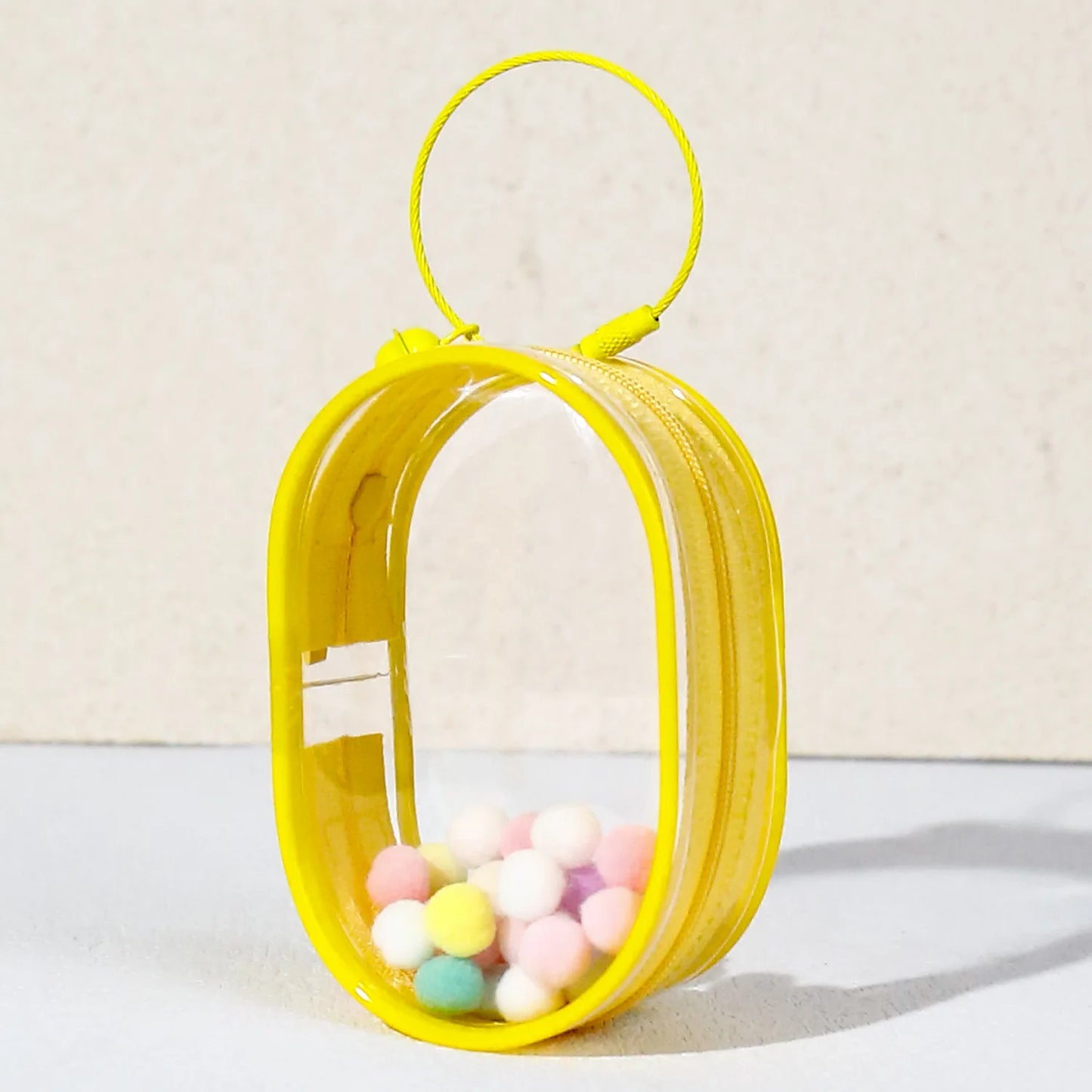 Portable Mini Clear Zipper Storage Bag Keychain Cartoon Doll Children Toy Mystery Box Organizer for Earphones Chargers Gift Bag