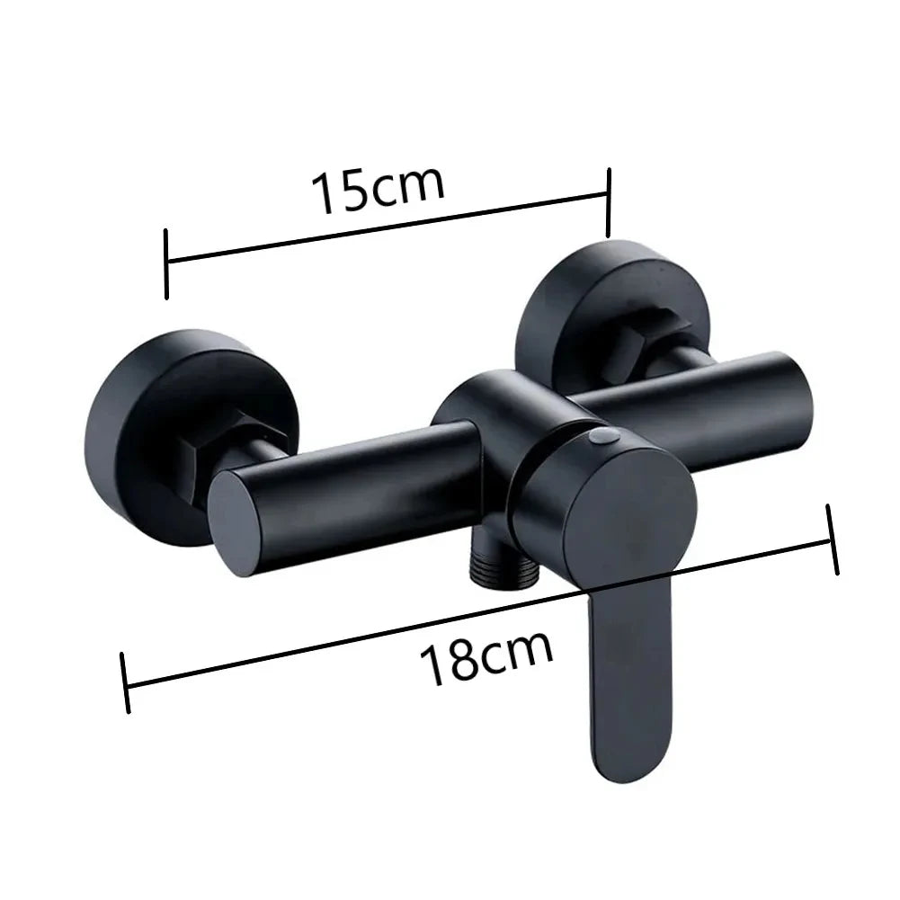 304 Stainless Steel Bathroom Shower Faucet Wall Mounted Triple Tub Faucet Hot and Cold Water Mixing Valve Faucet with G1/2 Inch