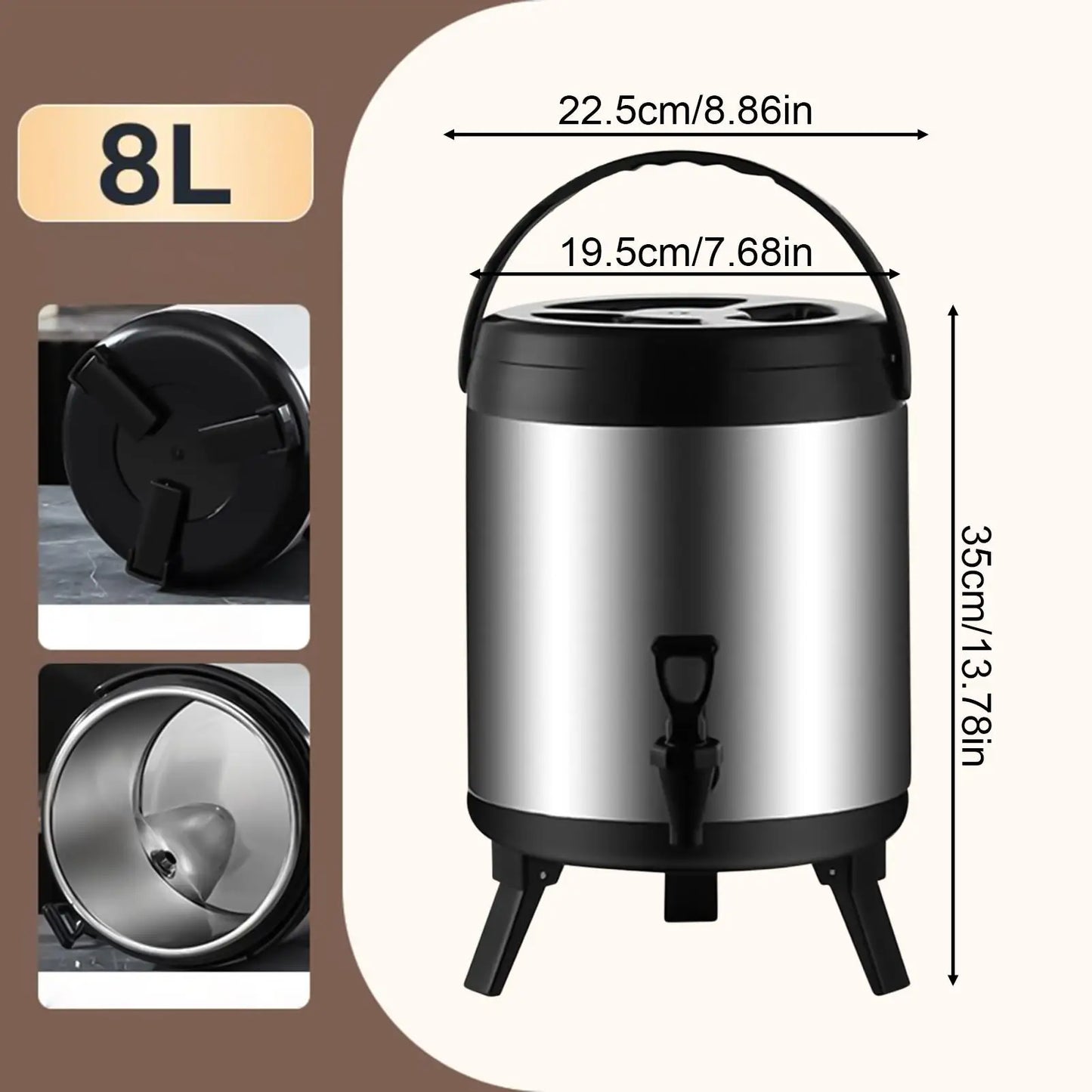 Insulated Beverage Dispenser Leakproof Portable Insulated Water Cooler Camping Equipment For Travel Home Holiday Work Winter