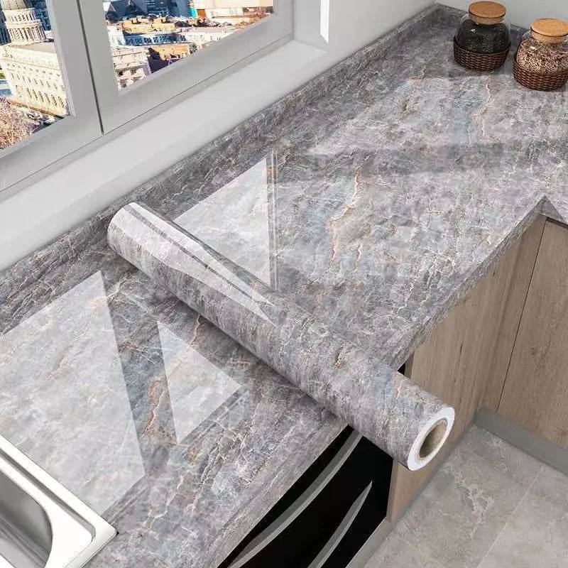 Marble Kitchen Waterproof Stickers PVC Self Adhesive Oil Proof Wall Sticker for Desktop Bathroom Renovation Wall Decor Removable - P12 Hub Europe