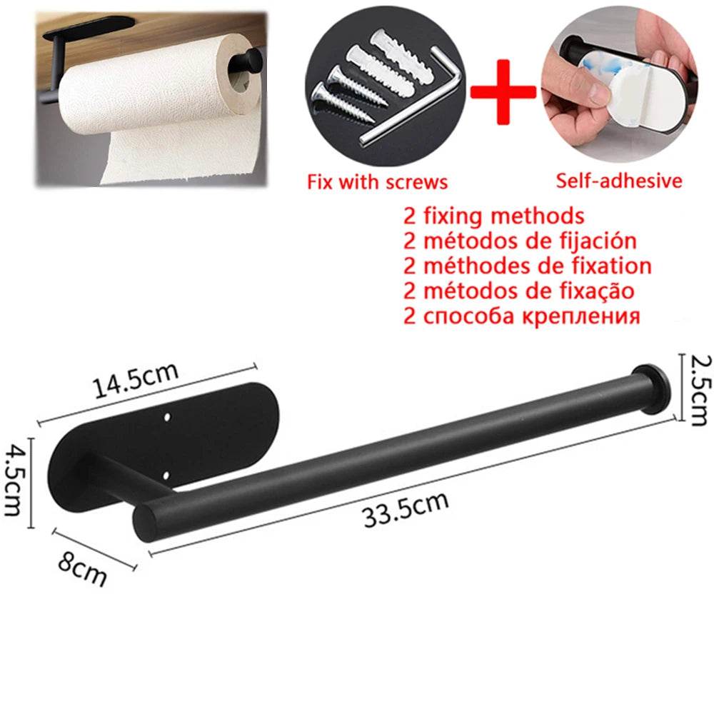 Adhesive Toilet Paper Holder Kitchen Roll Towel Rack Napkin Dispenser Absorbent Stand Tissue Hanger Bathroom Accessories - P12 Hub Europe