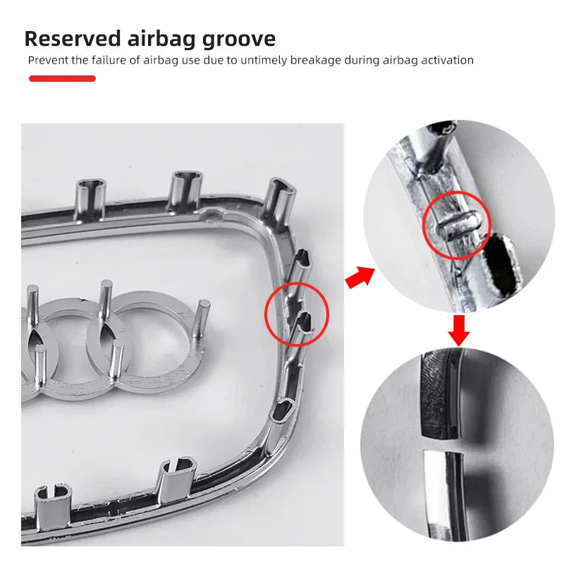 Car Steering Wheel Center Emblem Logo Sticker For AUDI Trim Frame Badge Decor Ring Cover Auto Accessories Q5 Q3 Q7 A3 A4 A6 S3