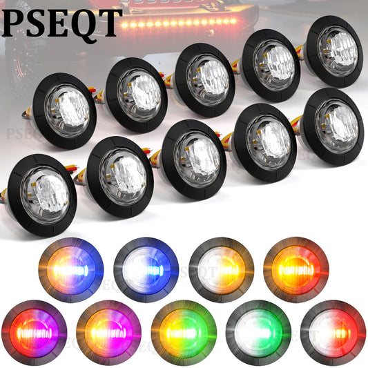 Side Marker Lights Dual Color 12V LED Clearance Light Turn Signal Indicators Lamp for Truck Trailer Vans RV Caravans