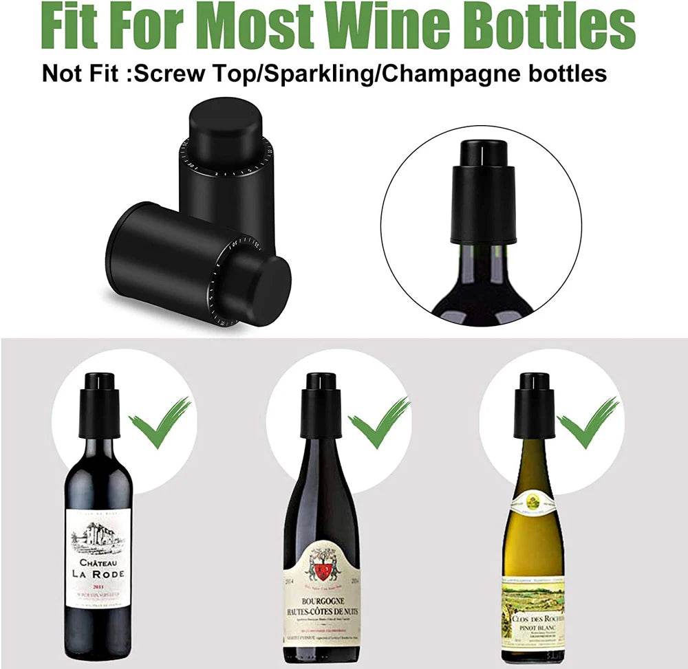 Wine Bottle Stoppers Reusable Wine Stoppers Vacuum Wine Preserver Wine Savers Vacuum Pump Corks Keep Wine Really Fresh - P12 Hub Europe