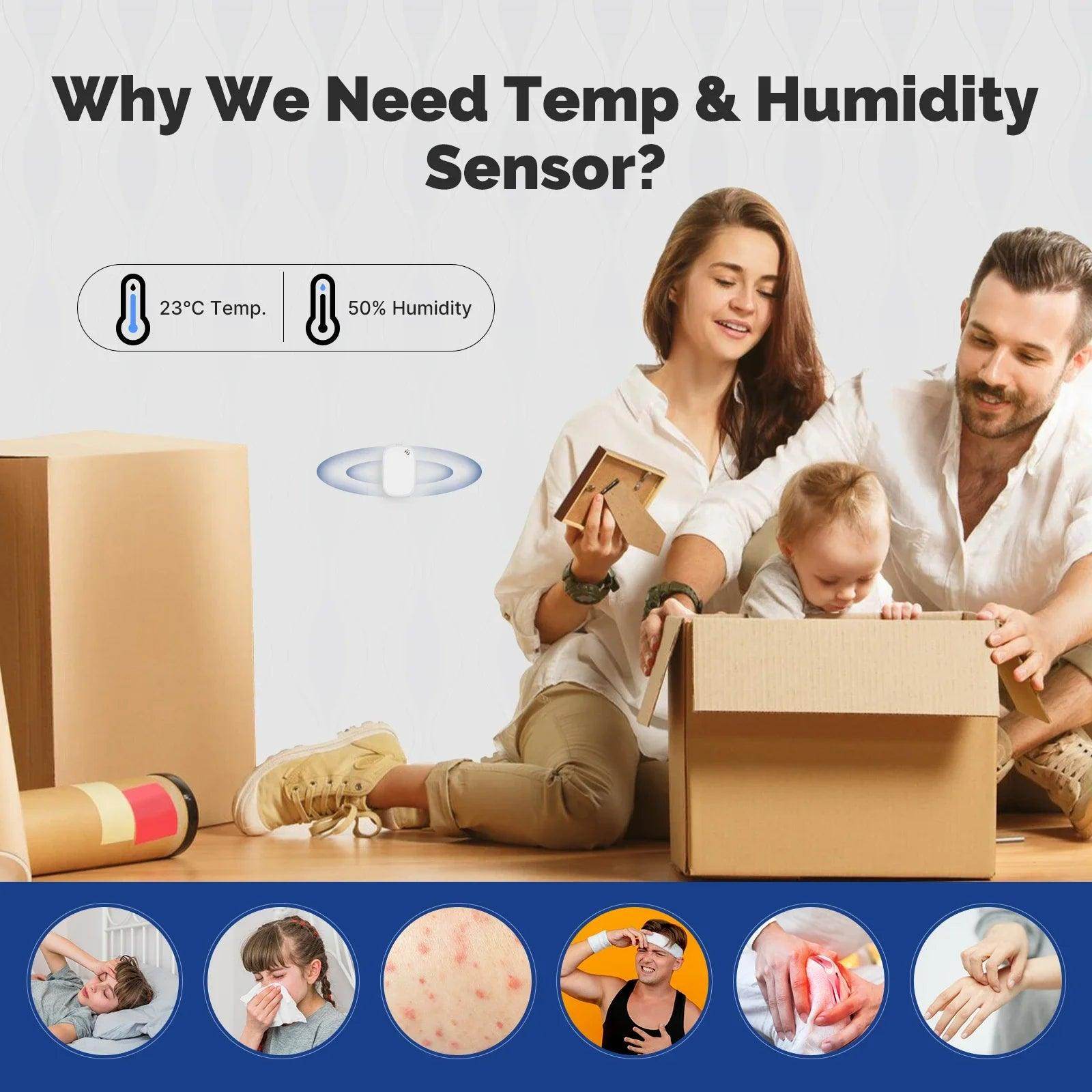 Temperature and Humidity Sensor Works with Alexa & Google - P12 Hub Europe