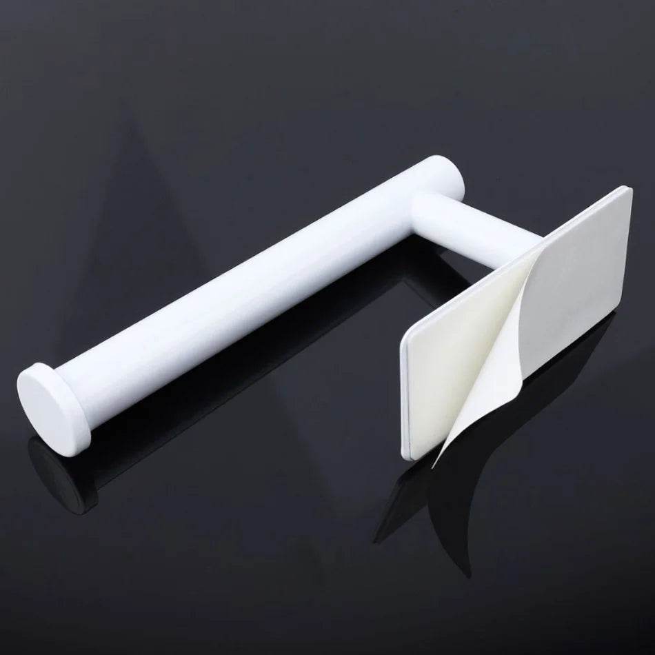 Stainless Steel Paper Holder White Adhesive Wall Mount Stand Kitchen Bathroom Toilet Paper Towel Tissue Roll Shelf Brushed Gold - P12 Hub Europe