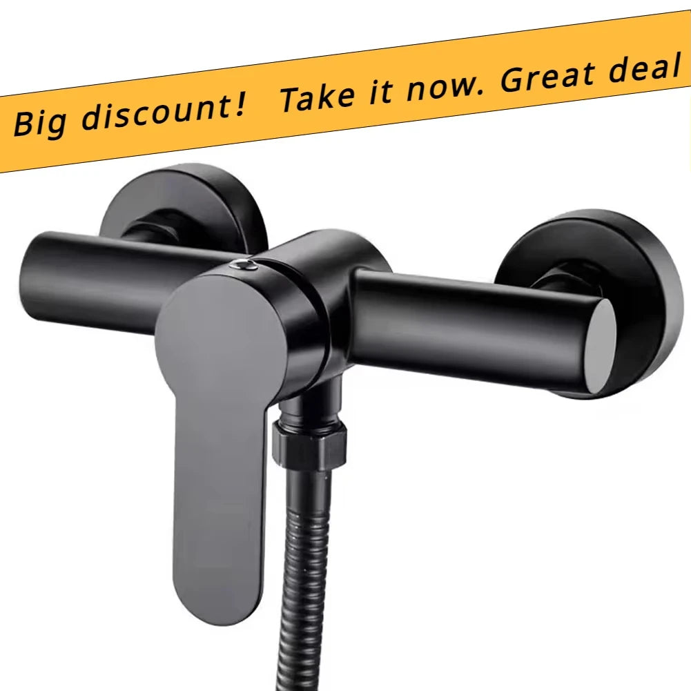 304 Stainless Steel Bathroom Shower Faucet Wall Mounted Triple Tub Faucet Hot and Cold Water Mixing Valve Faucet with G1/2 Inch