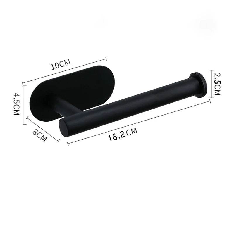 Stainless Steel Paper Towel Holder for Bathroom Kitchen No Punch Wall Mount Tissue Towel Roll Self Adhesive Toilet Storage Rack - P12 Hub Europe