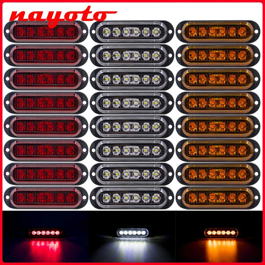 4x/6x/8x/10x 12V 24V External LED Side Marker Warning Light Clearance Lamp Turn Signal Light For Truck Trailer RV Lorry Caravan
