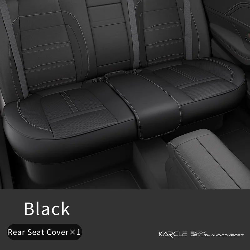 Karcle Leather Car Seat Cover Front and Rear Seat Covers Full Set with Surround Bottom Waterproof Seat Cushion Car Accessories