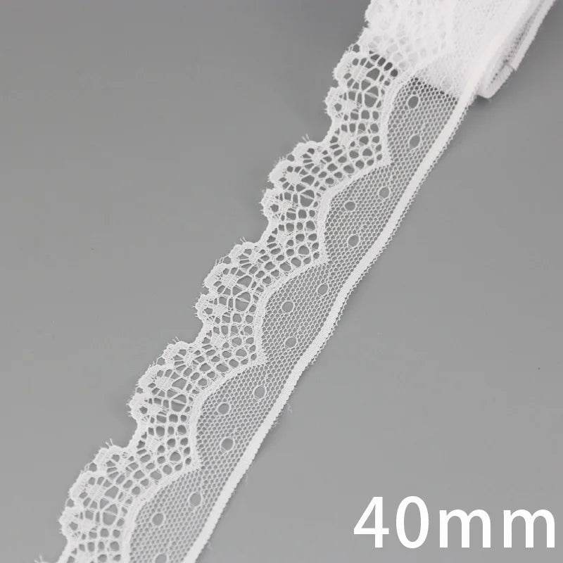 (5 yards/roll) white Lace ribbon fabric Webbing Decoration Lovely gift packing polyester Material - P12 Hub Europe