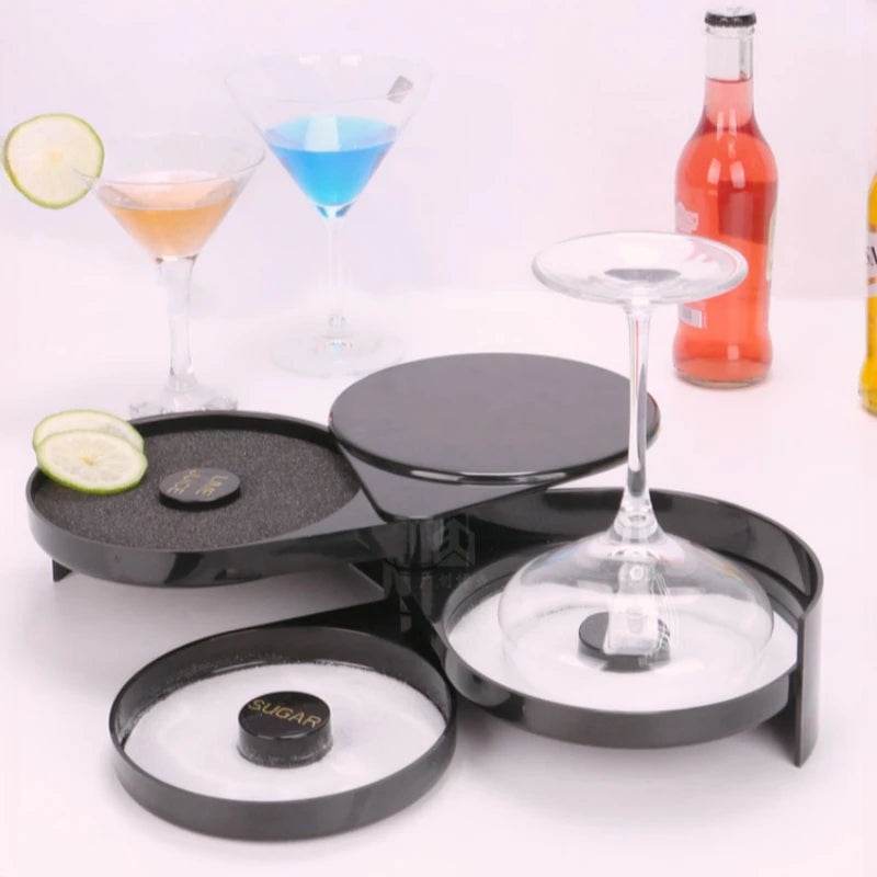 3 Tier Rotating Salt Rimmer Box Mixing Salt Sugar Rim Box Juice Wine Cocktail Seasoning Rimmers Bartender Bar Tools Barware - P12 Hub Europe