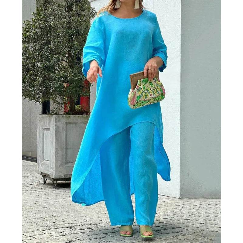 Cotton Linen Irregular Pants Set - P12 Hub Europe