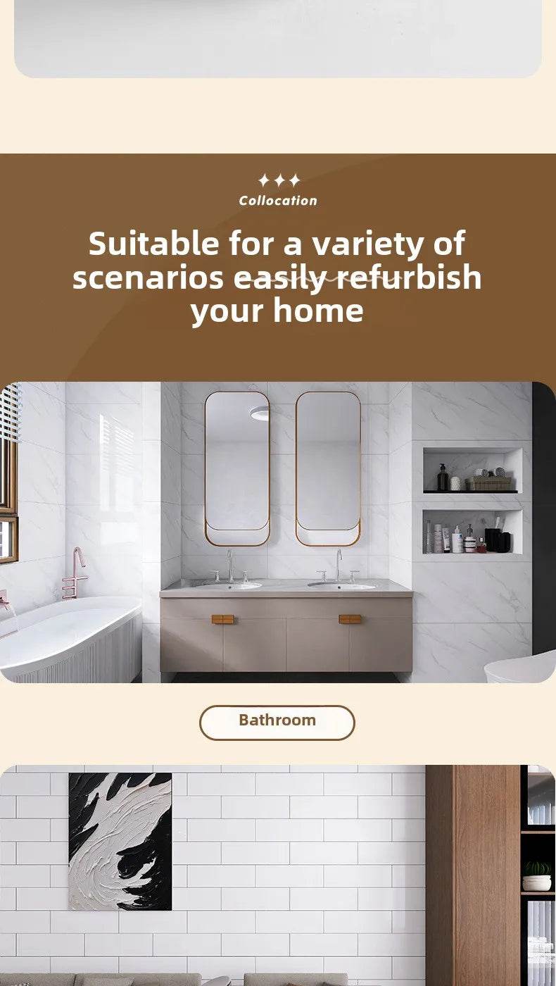 10-50Pcs PVC Marble Wall Stickers Self-Adhesive Thickened Tile Sticker Bathroom Waterproof Floor Sticker Kitchen Home Decoration - P12 Hub Europe
