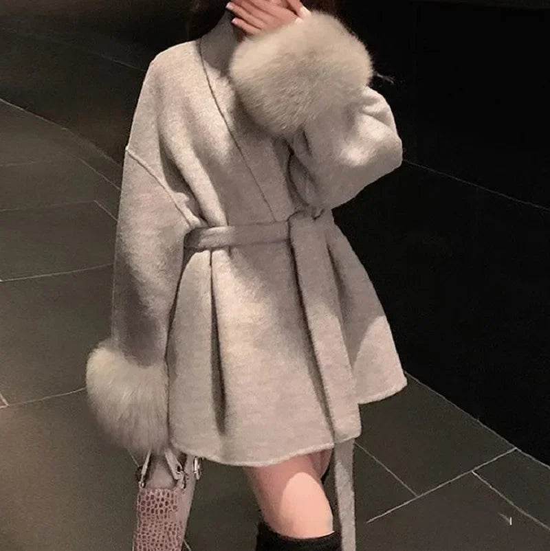 Loose Striped Wool Coat - P12 Hub Europe