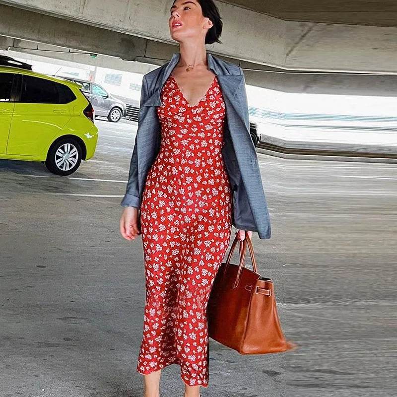 2025 French Retro Floral Summer Dress - Beach Skirt - P12 Hub Europe