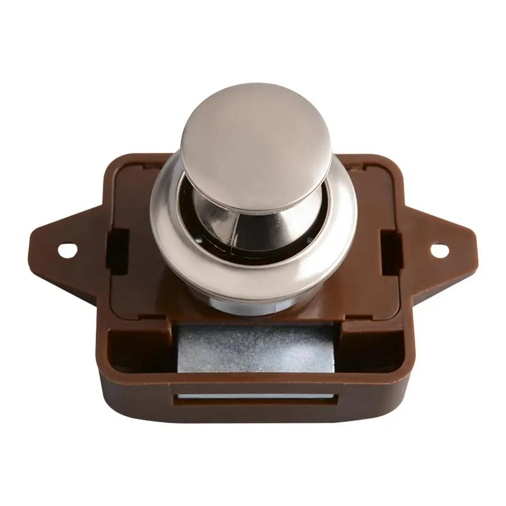 Keyless RV Push Cabinet Lock Push Button Latches Cabinet Door Catches Locks Drawer Keyless Zinc Alloy Button For RVs Camper Van