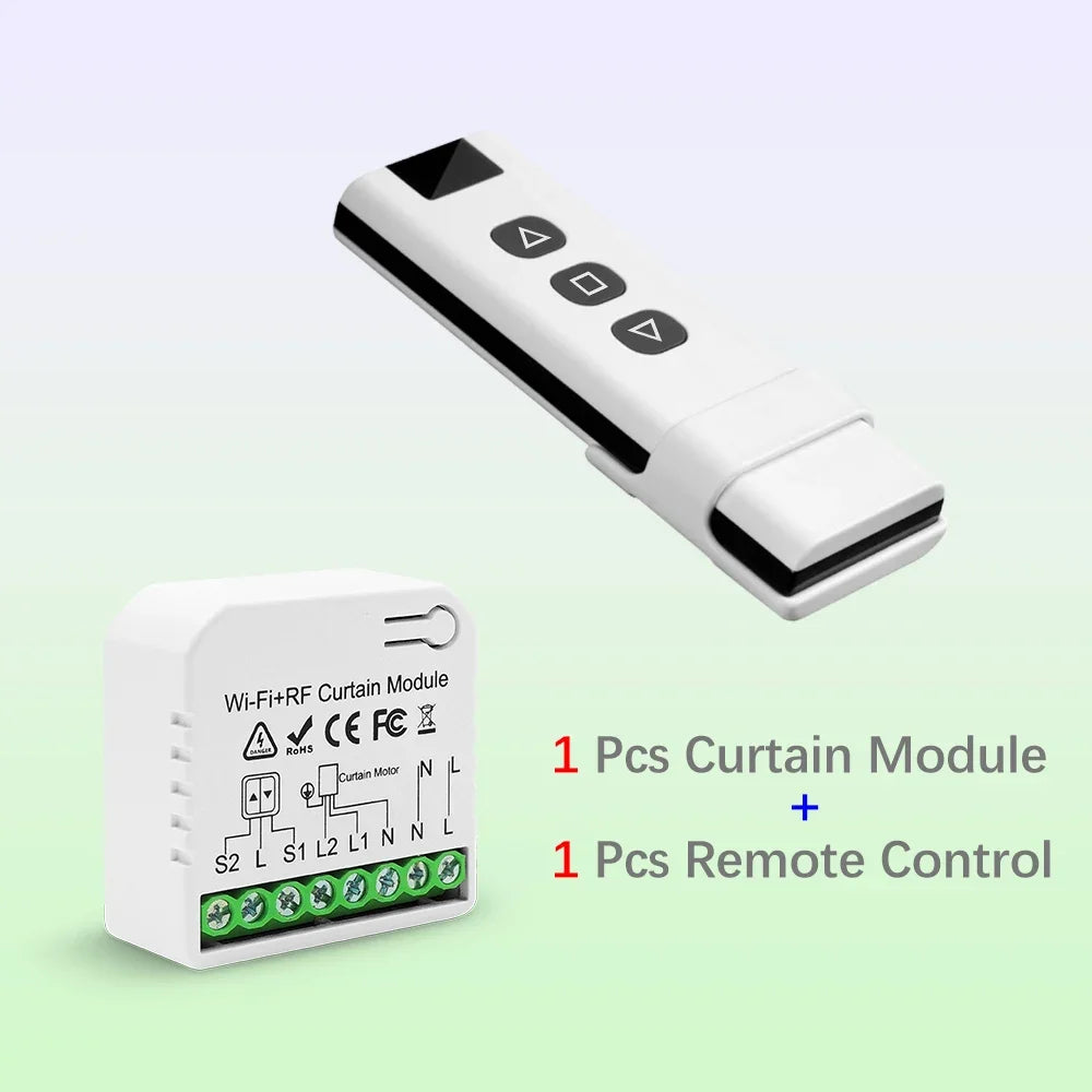Wifi Rf Curtain Switch Tuya Smart Life Roller Shutter Module 433mhz Transmitter Remote Control Window Blinds Alexa Google Home