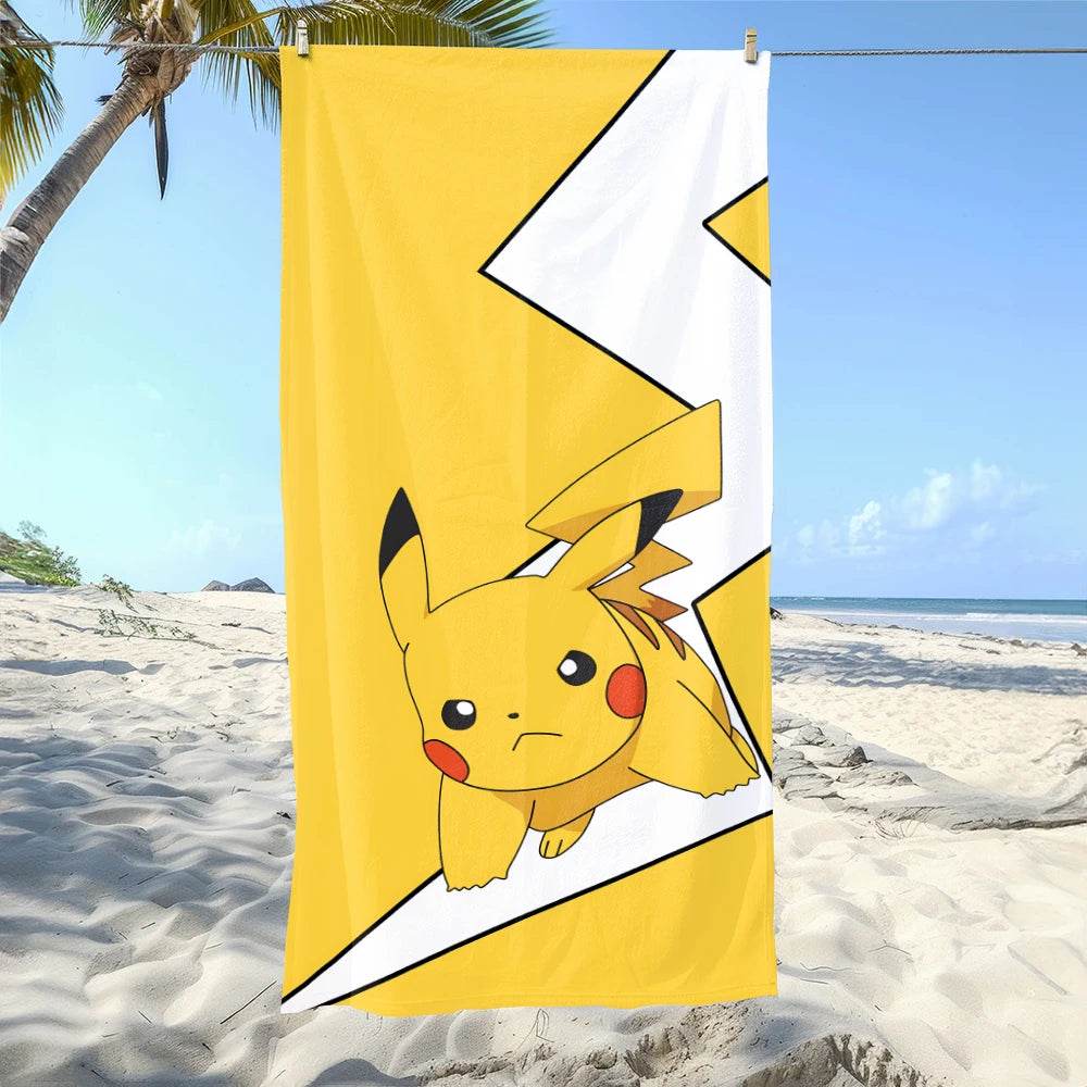 Pikachu-Printed Beach Towels: Fun for Pokémon Fans at the Shore! Suitable for towels, bath towels, beach towels - P12 Hub Europe