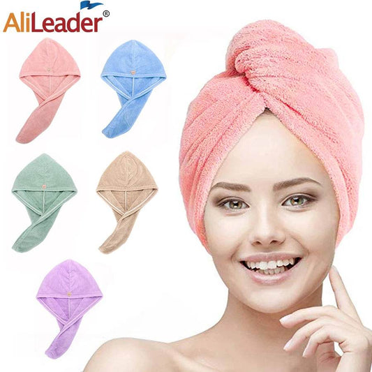 Quick-dry Hair Towel Women Hair Drying Hat Cap Hat Bath Hat Microfiber Solid Towel Cap Super Absorption Turban Hair Dry Cap - P12 Hub Europe