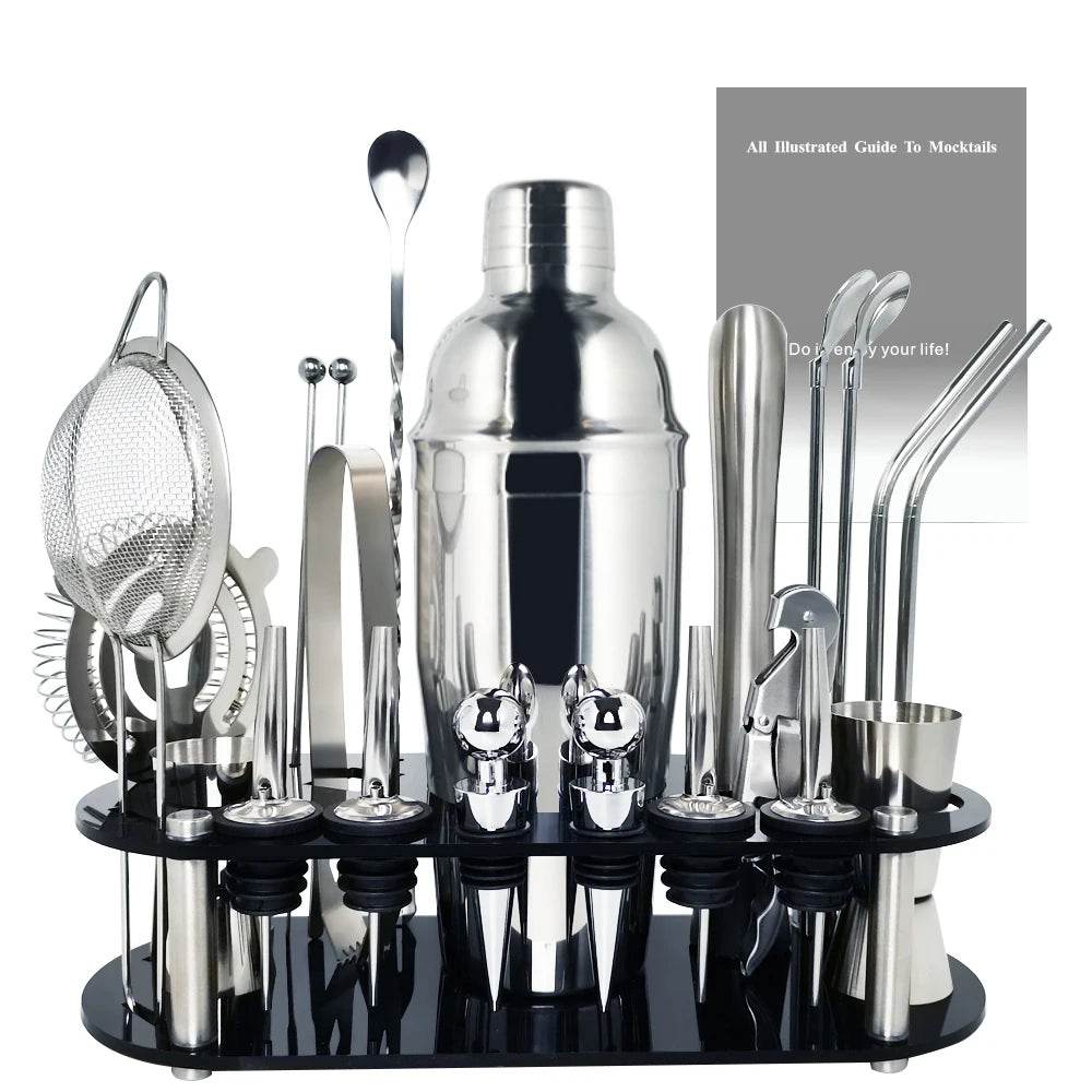 13-22Pcs 750ml 600ml Boston Cocktail Shaker Bar Tools Wine Mixer Set Bartender Cocktail Shaker Tool Kit with Holder - P12 Hub Europe