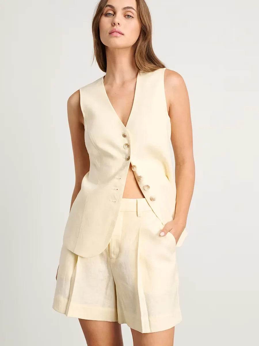 Wolfeel Cotton Linen Shorts Set - P12 Hub Europe